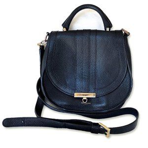 DeMellier Pebbled Leather Saddle Cross-Body Bag